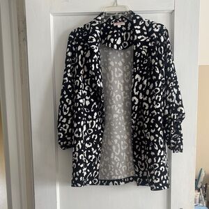 Andree Black and White Leopard Print Blazer